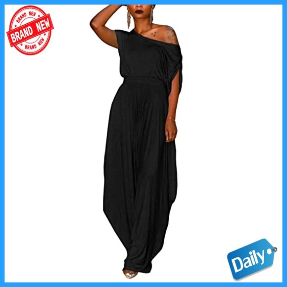 Plus Size Off Shoulder Pullover Top and Harem Pants Set Tracksuit - Picture 3 of 6